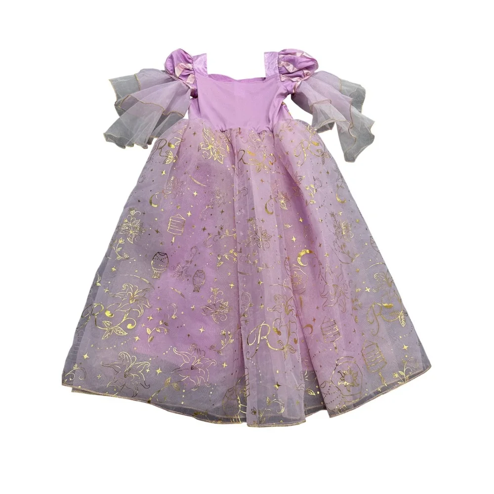 Disney Rapunzel Tangled Princess Costume Dress Purple Gold Girls Size 7